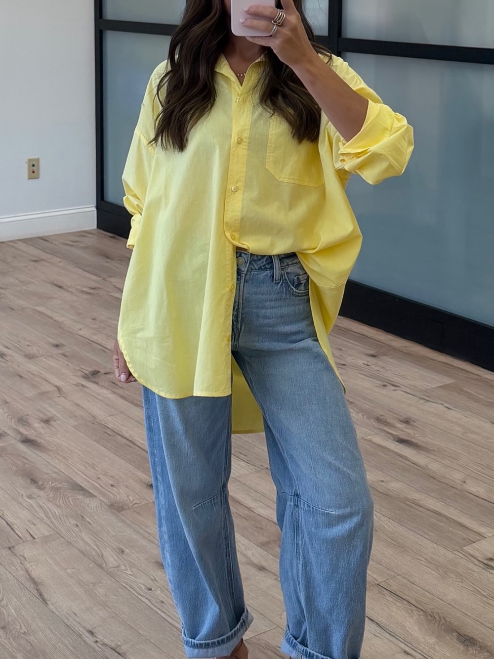 Yellow Button-Down Shirt - Relaxed Women's Top